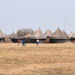 Gambela, Ethiopia - February 9, 2013: Villages of the Nuer people in the area of Gambela, close to South Sudan border, one of the poorest regions in Ethiopia.